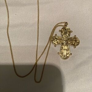 Pilgrim Gold Tone Dagmar Cross Necklace (UNISEX)